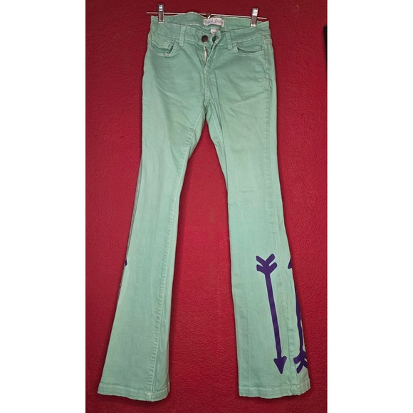 Ranch dressn Mint Green Jeans with Arrow Design Denim Pants - Picture 1 of 1
